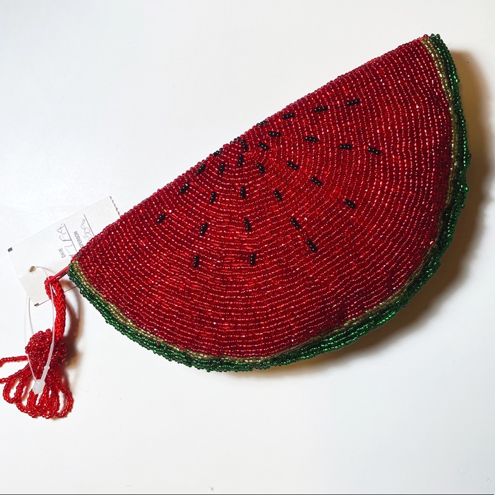 L’Magnin 1994 Watermelon Beaded Clutch NWT!